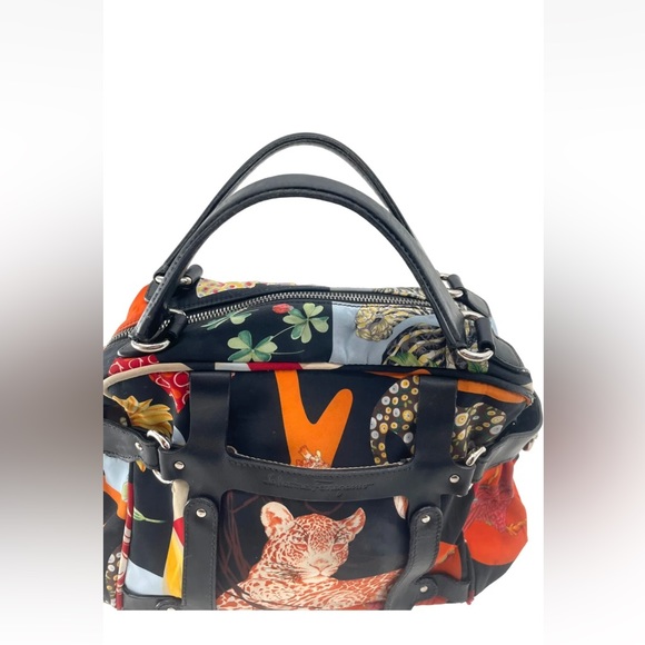 Salvatore Ferragamo Leopard Multicolor Nylon Leather Handbag Tote Bagmissing - Picture 3 of 16